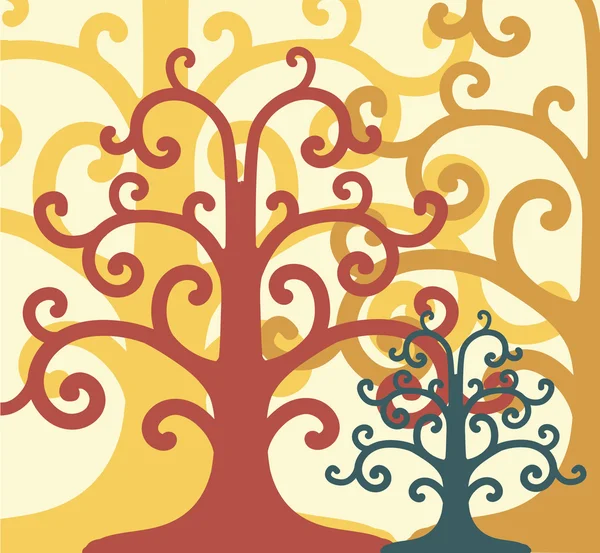 Vector arte árbol — Vector de stock