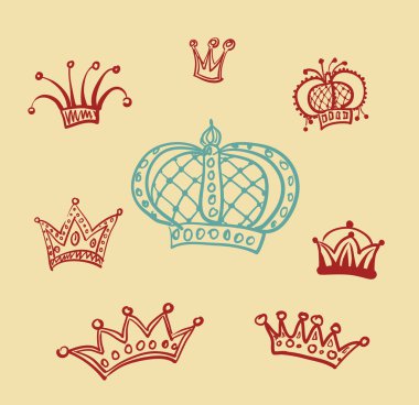 vektör kron Sarı zemin üzerinde bir dizi