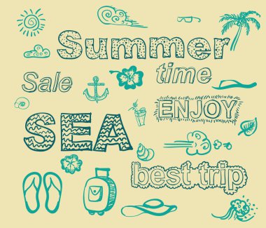 Yaz tema öğeleri kümesi.