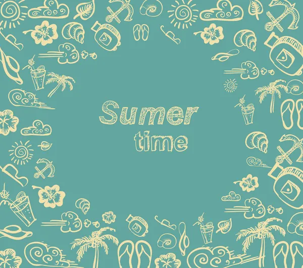 Summer time vector card — Stock Vector