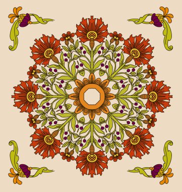 vektör art nouveau dekoratif çiçek