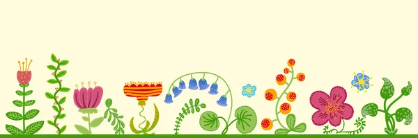 Fondo floral retro vectorial, marco — Archivo Imágenes Vectoriales