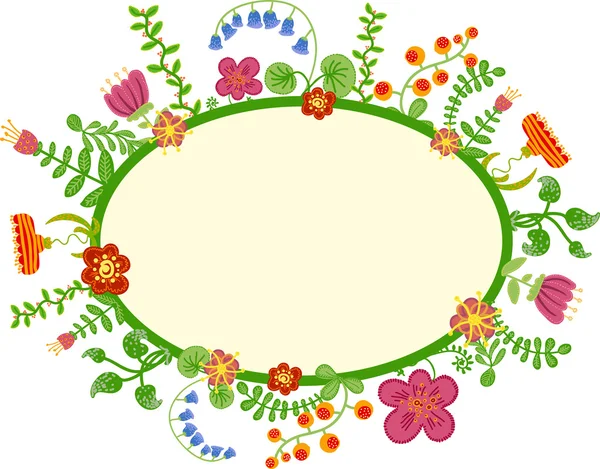 Vector retro bloemen achtergrond, frame — Stockvector