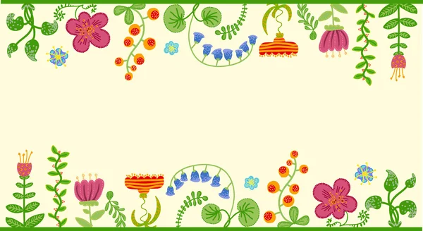 Fond floral vectoriel rétro, cadre — Image vectorielle