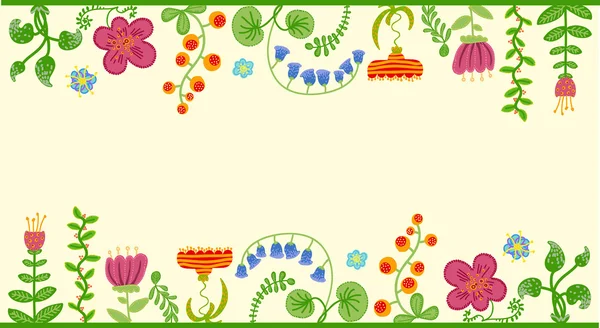 Fondo floral retro vectorial, marco — Archivo Imágenes Vectoriales