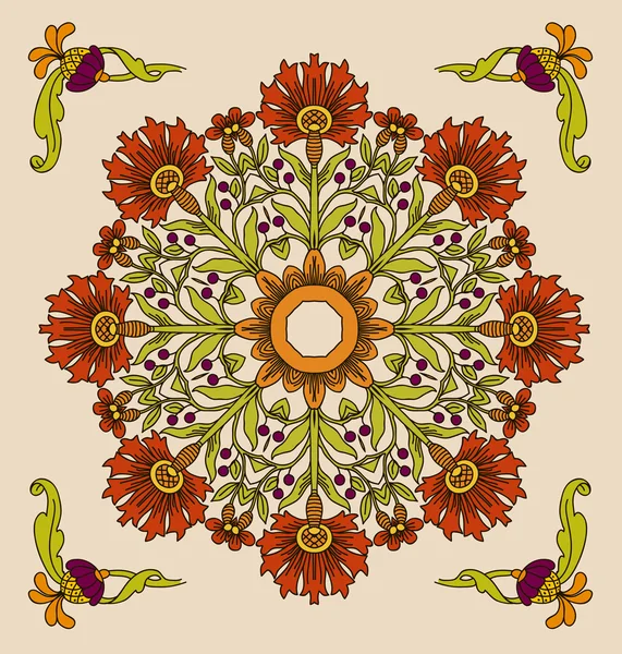 Vector art nouveau decoratieve bloemen — Stockvector