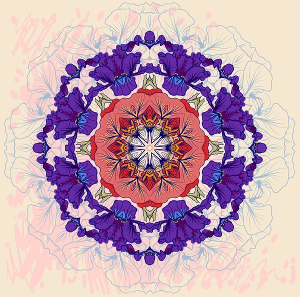 アイリスの花のベクトルの装飾的なデザイン — ストックベクタ