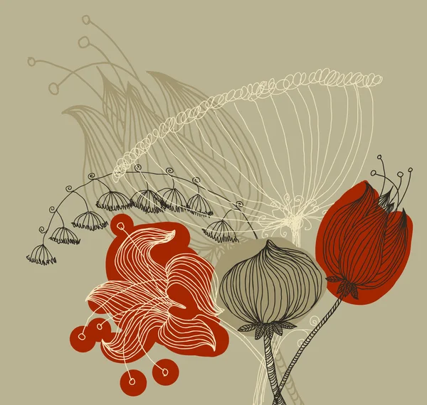 Fondo de flores vectoriales para el diseño — Vector de stock