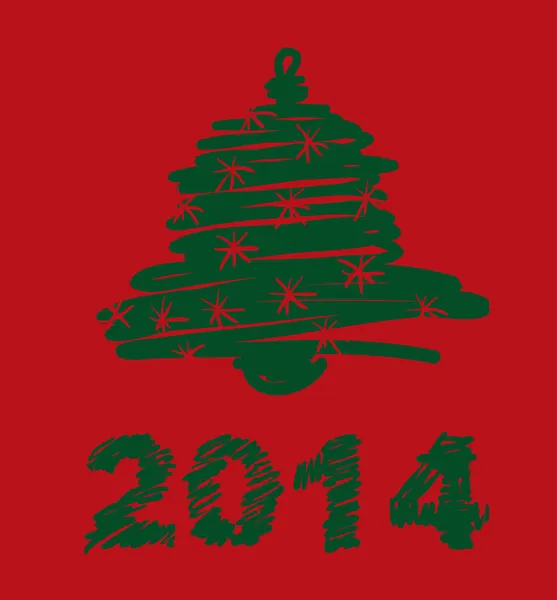 Vektorové Vánoce a Nový rok ručně malované dekorace se zvonkem — Stockový vektor