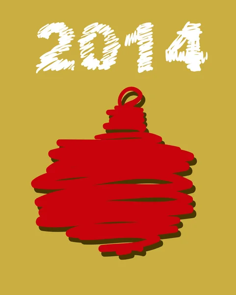 Vector de Navidad y Año Nuevo decoración pintada a mano. Bola — Vector de stock