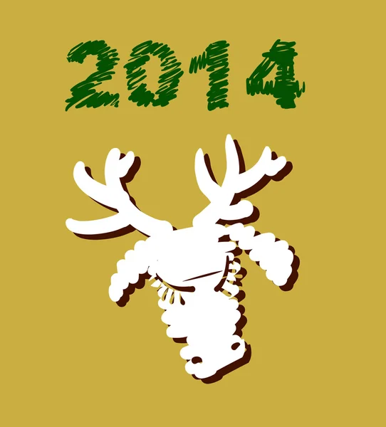 病媒圣诞鹿及农历新年手绘装饰 — 图库矢量图片
