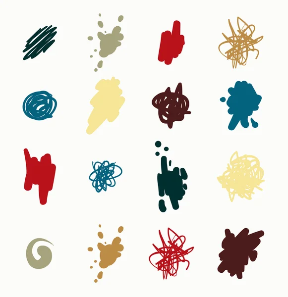Blots colorés, Set éclaboussures — Image vectorielle