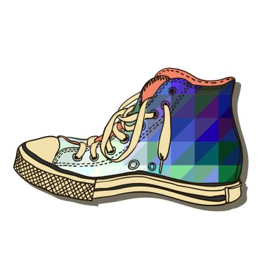 vektör desen spor ayakkabı renkli.