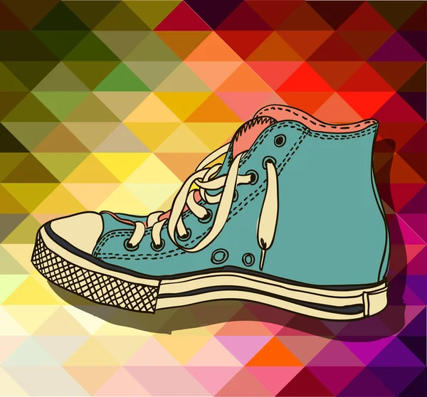 Vector zapatos de gimnasio de patrón de color — Vector de stock