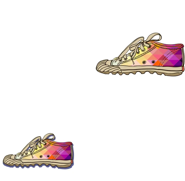 Vector gekleurd patroon gym schoenen — Stockvector