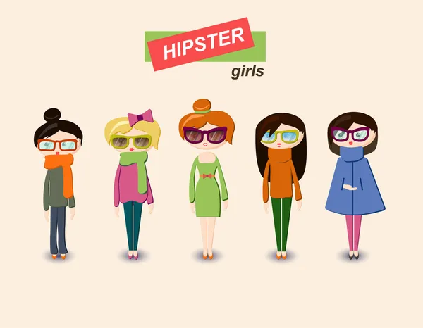 Filles hipster — Image vectorielle