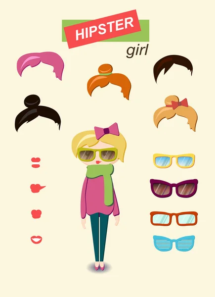 Hipster girl — Stock Vector