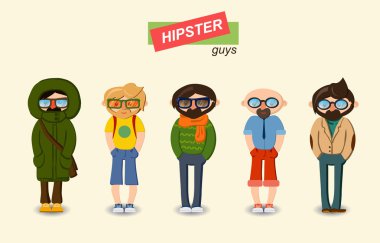 hipster çocuklar moda seti