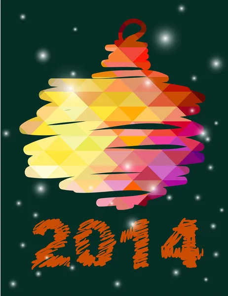 Bola Vector Natal e Ano Novo decoração pintada à mão. — Vetor de Stock
