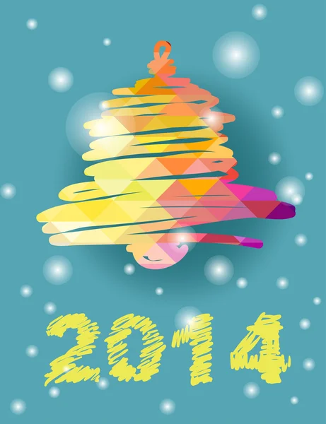 Vector Navidad y Año Nuevo decoración pintada a mano con campana — Archivo Imágenes Vectoriales