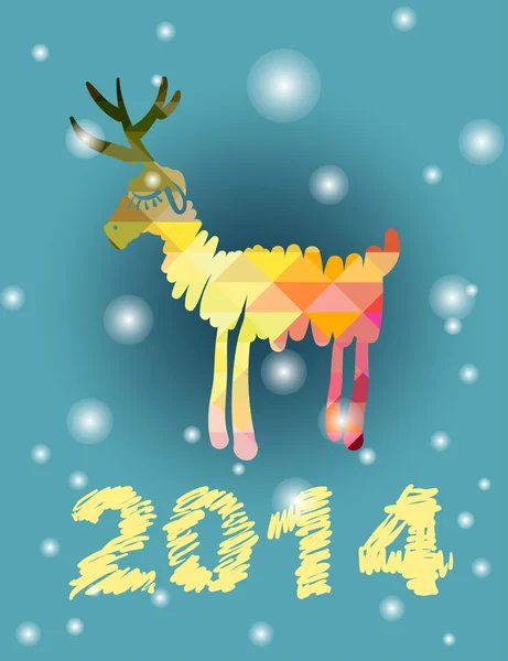 Veado de Natal vetorial e decoração pintada à mão de Ano Novo — Vetor de Stock