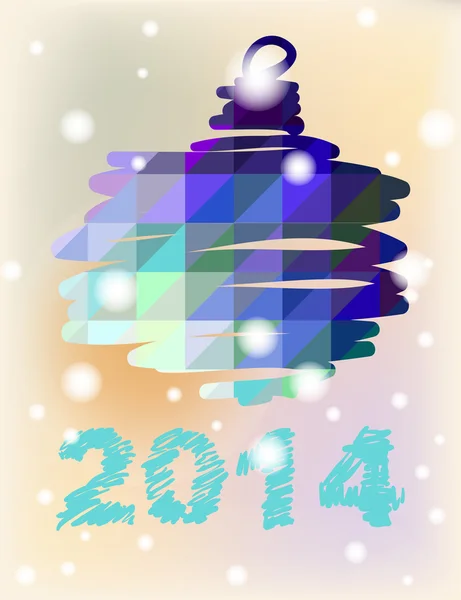 Ball Vector Christmas and New Year hand-painted decoration. — Stock Vector
