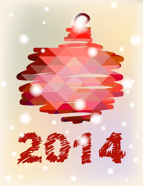 Bola Vector Natal e Ano Novo decoração pintada à mão. — Vetor de Stock