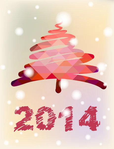 Vektor jul och nyår handmålade dekoration med julgran — Stock vektor