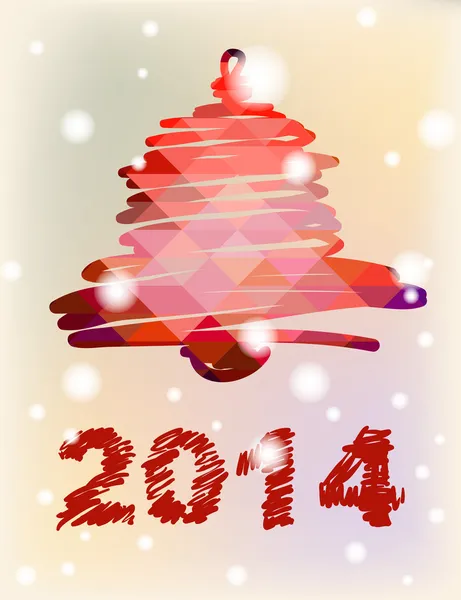 Natale vettoriale e Capodanno decorazione dipinta a mano con campana — Vettoriale Stock