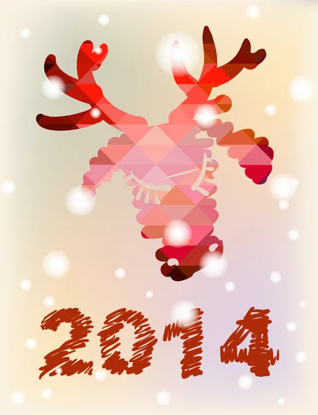 鹿ベクトルクリスマス鹿と新年の手描きの装飾 — ストックベクタ