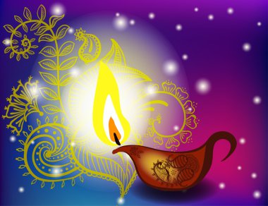 Diwali petrol lambalarının vektör bayramı