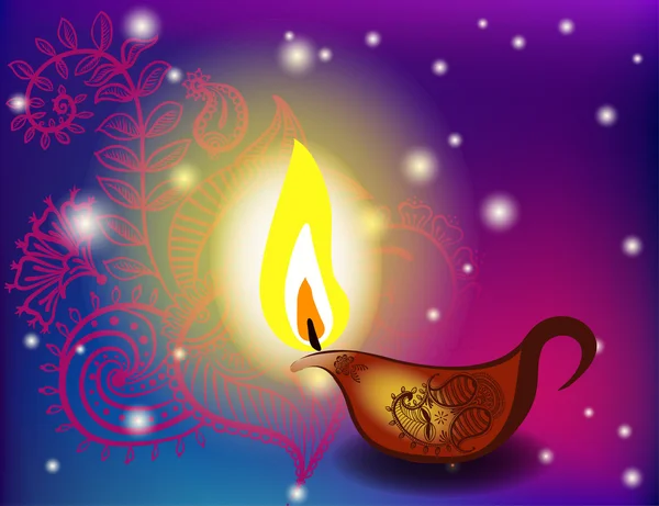 Vacanza vettoriale di lampade ad olio Diwali — Vettoriale Stock
