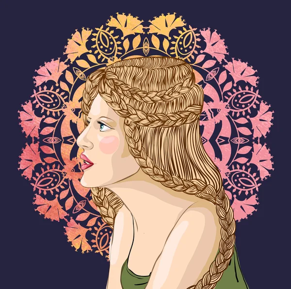 Портрет красивой блондинки — стоковый вектор