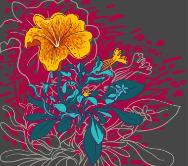 renkli arka plan ile çiçekler