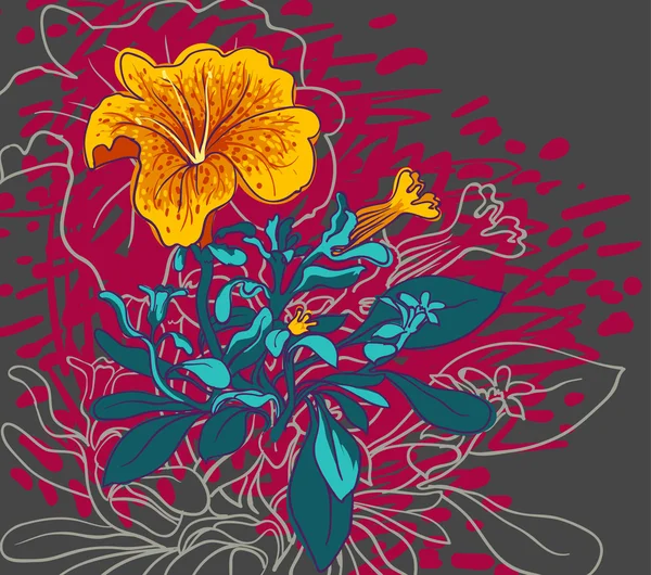 Красочный фон с цветами — стоковый вектор