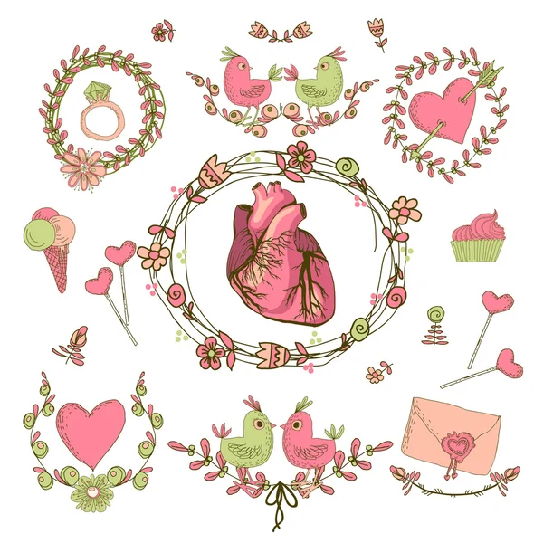 Desenho vetorial do coração, anatômico — Vetor de Stock
