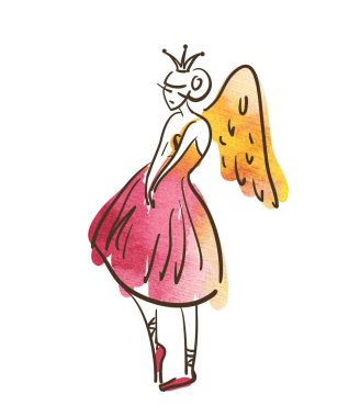 elle çizilmiş Prenses melek