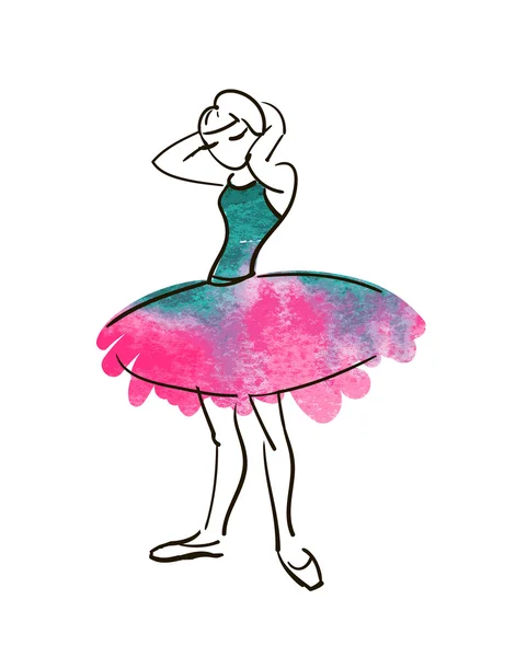 Figura della ballerina di disegno della mano vettoriale — Vettoriale Stock