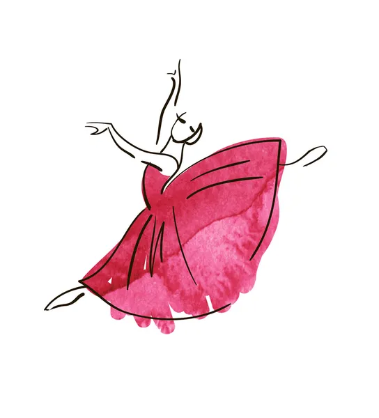 Figure de ballerine dessin vectoriel à la main — Image vectorielle