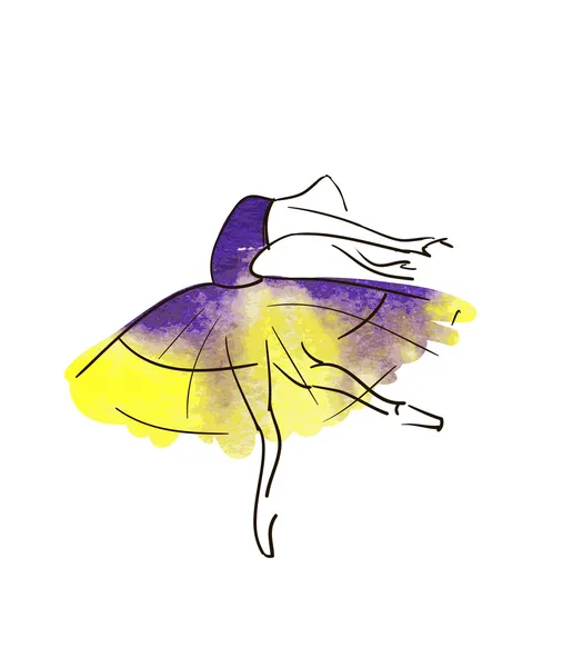 Vector hand tekening ballerina figuur — Stockvector