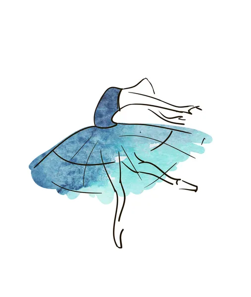 Figura della ballerina di disegno della mano vettoriale Grafiche Vettoriali
