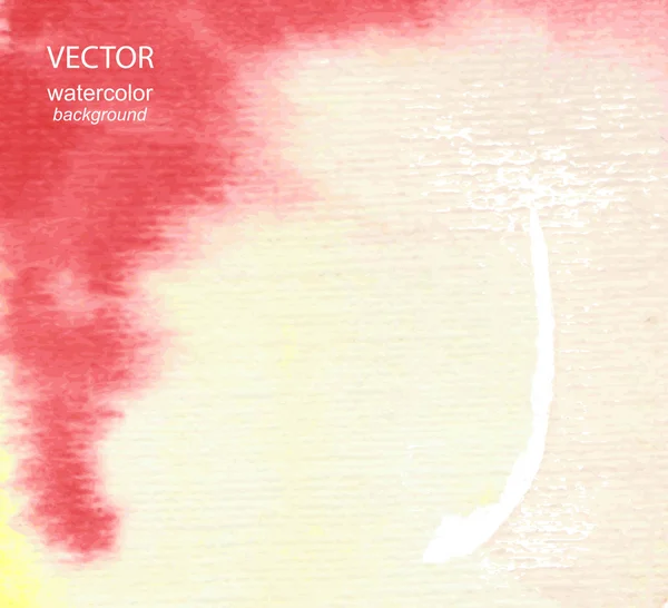 Абстрактный акварельный фон раскрашенный красным цветом — стоковый вектор