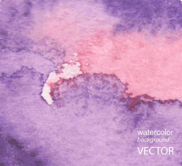 Abstracte aquarel handgeschilderde achtergrond in violet kleuren — Stockvector