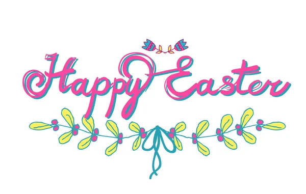 Happy easter kalligrafie. — Stockvector