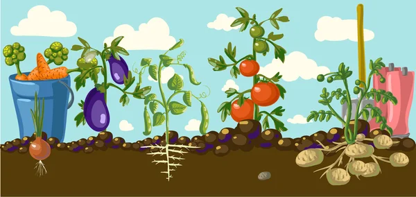 Set de verduras estilizadas — Vector de stock