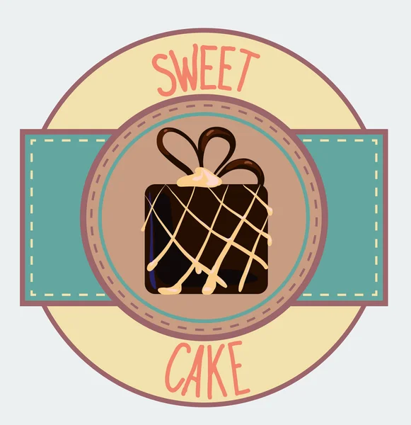 Sweet chocolate cake card — Stock Vector