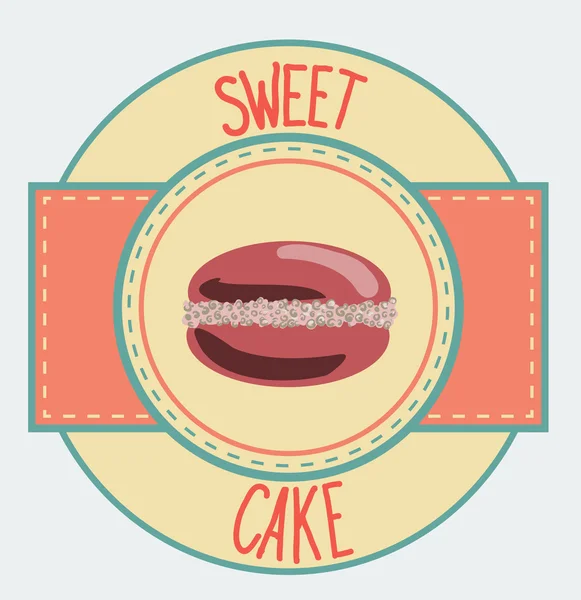 Sweet  macaroon cake — Stock Vector