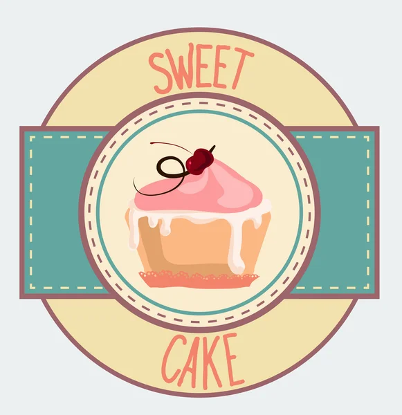 Sweet cake card — Stock Vector