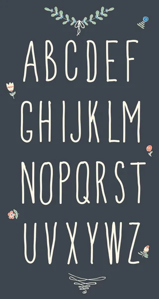 Handgezeichnetes Skizzenalphabet. — Stockvektor