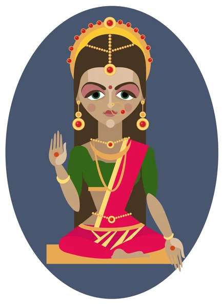 Indische Göttin Parvati — Stockvektor